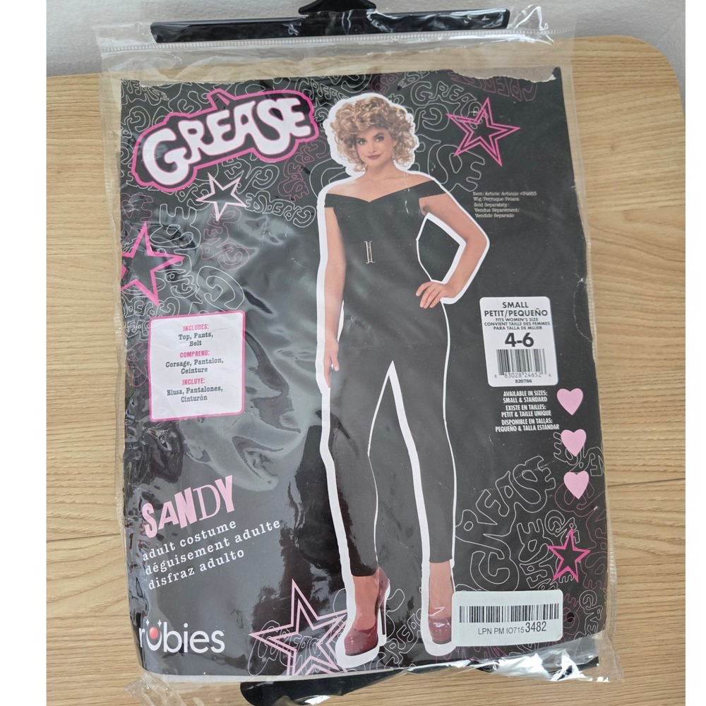 Rubie's Grease Sandy Adult Costume - Black with Pink Accents